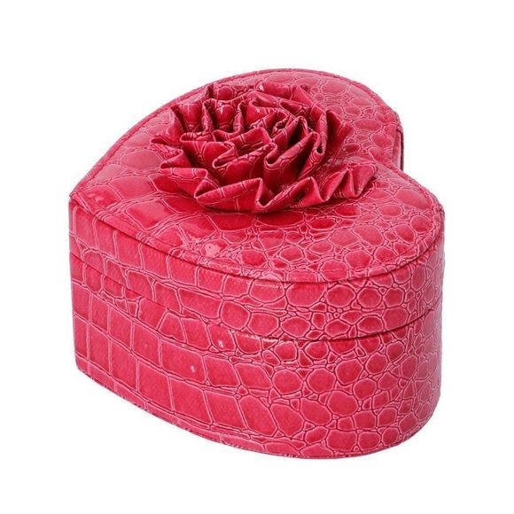 Heart Shaped Jewelry Box with 3D Rose Top - Picture 4 of 6